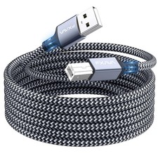 USB 2.0 Printer Cable 6.6ft, Nylon Braided Type A to B Scanner Cord Compatibl...