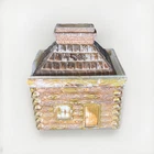 Vintage Westmoreland Milk Glass Log Cabin 3.5” x 3”