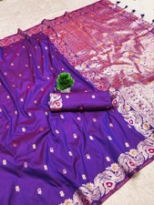 Traditional Wear Banarasi Silk Saree With Blouse For Wedding Party Wear