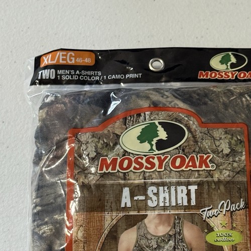 Mens 2 Pack XL Mossy Oak A-Shirts Tank Tops Cotton Muscle Workout - Picture 2 of 5