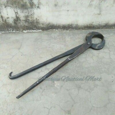 Heavy Iron  Tong Antique, Sandassi Tong Blacksmith Tool Antique style