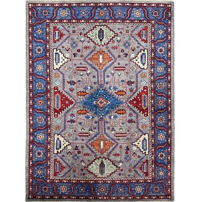 Handmade (5' x 7') Blue Turkish Oushak Wool Area Rug for Living Room
