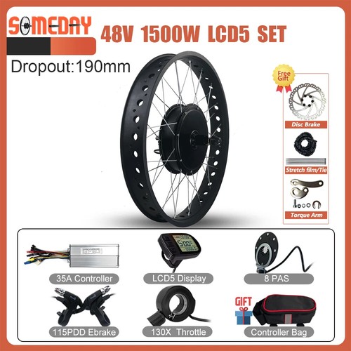 Ebike Fat Tire Conversion Kit 48V 1500W Rear Cassette Hub Motor Wheel 20 24 26In - Picture 12 of 34