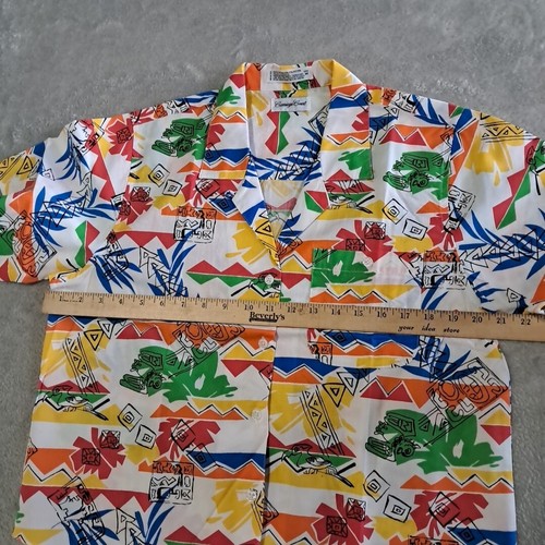 Carriage Court Men's Vintage 80's All Over Print Button Down Size Medium - Picture 4 of 8