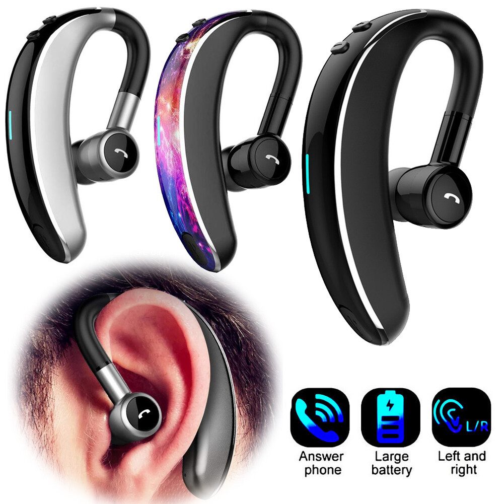 Wireless Bluetooth Headset Ear Hook Earphone Earpiece for iOS Android Cellphones