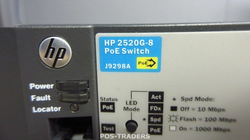 HP ProCurve J9298A 2520G-8 8 Port Gigabit PoE + 2x SFP Managed Switch EXCL PSU - Afbeelding 3 van 4