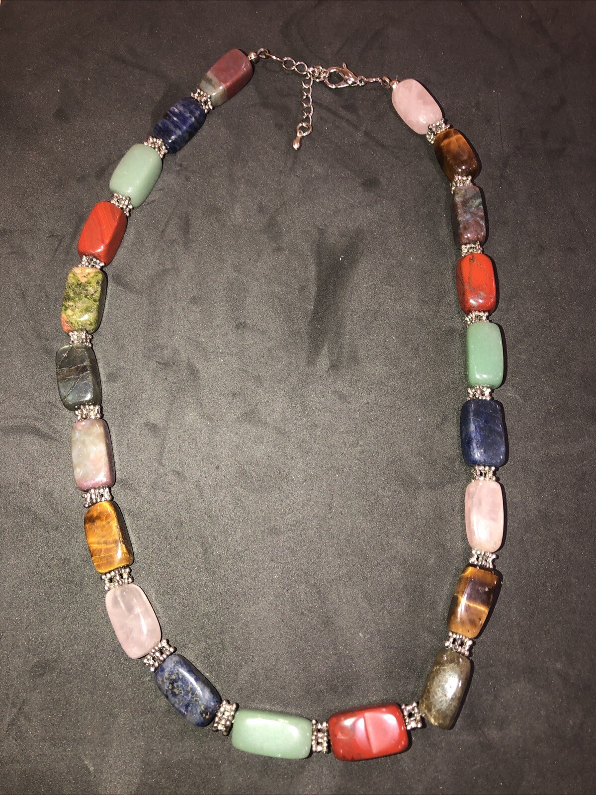 Multi Colored Stone With Silver Tone Connectors N… - image 6