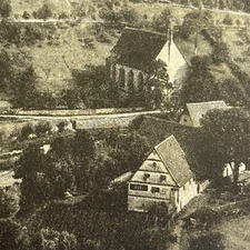 Antique 1910's Rothenburg & Mountain Garden Germany RPCC Photo Postcard PC509