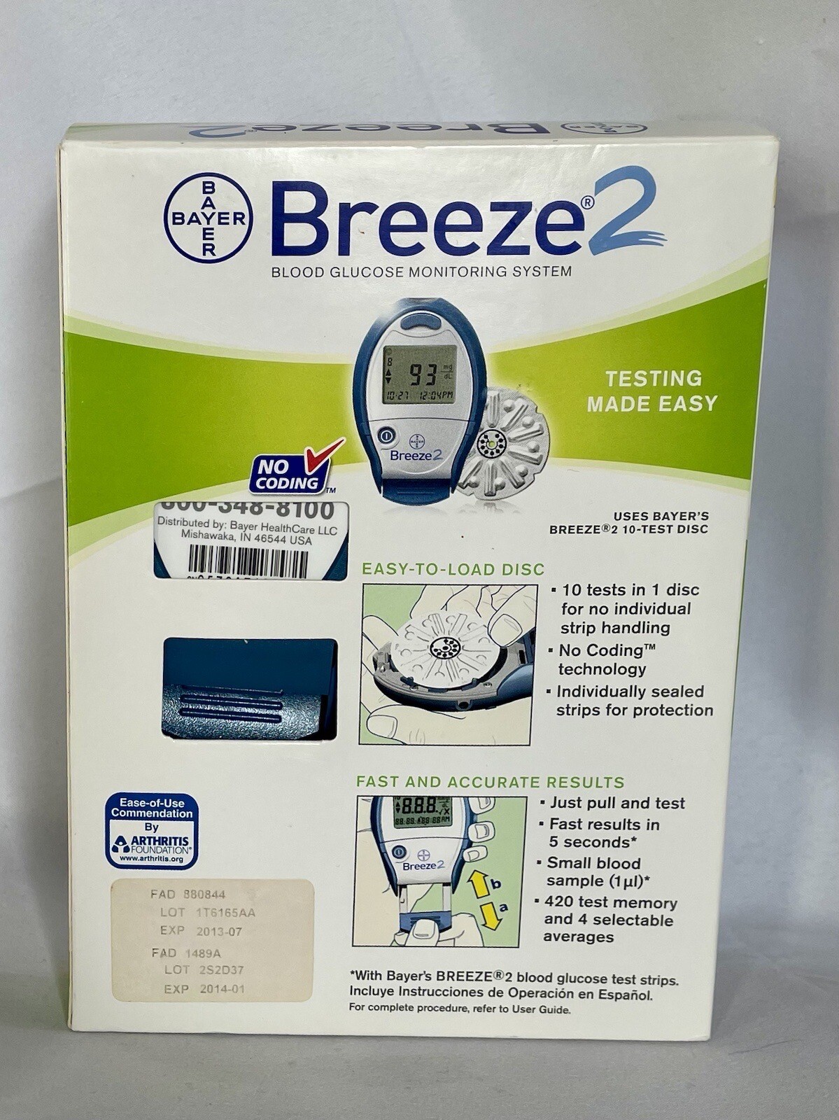 Bayer Breeze 2 Blood Glucose Monitoring System 1ea. (9570A) for sale
