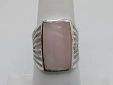 Sterling Silver 925 Pink Mother of Pearl Ring Size 7.25