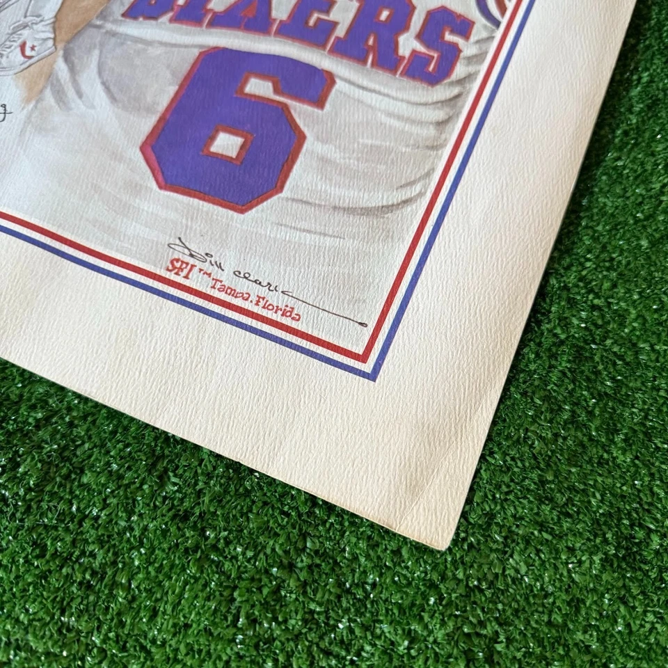Arte impreso póster oficial vintage de los 76ers Julius "Dr. J" Erving de Bill Clark Foto 3 de 4
