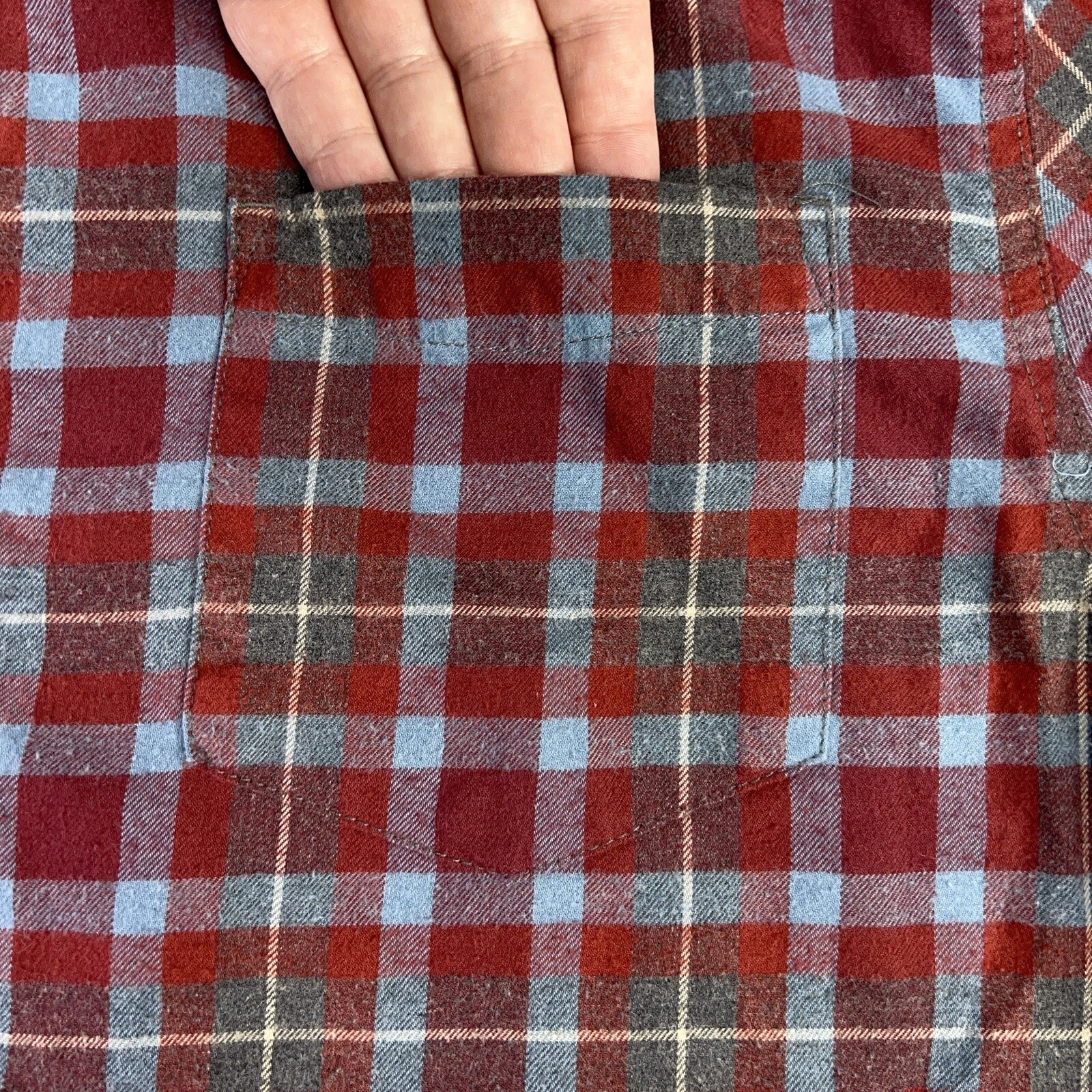prana flannel plaid long sleeve cotton blend shirt