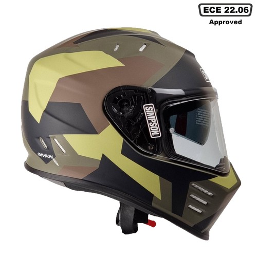 SIMPSON VENOM COMANCHE FULL FACE DUAL VISOR ECE 22.06 MOTORCYCLE BIKE DVS HELMET - Picture 6 of 10
