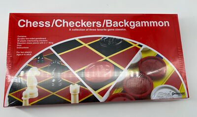Pressman PRE111312 Chess/Checkers/Backgammon New Sealed 2017