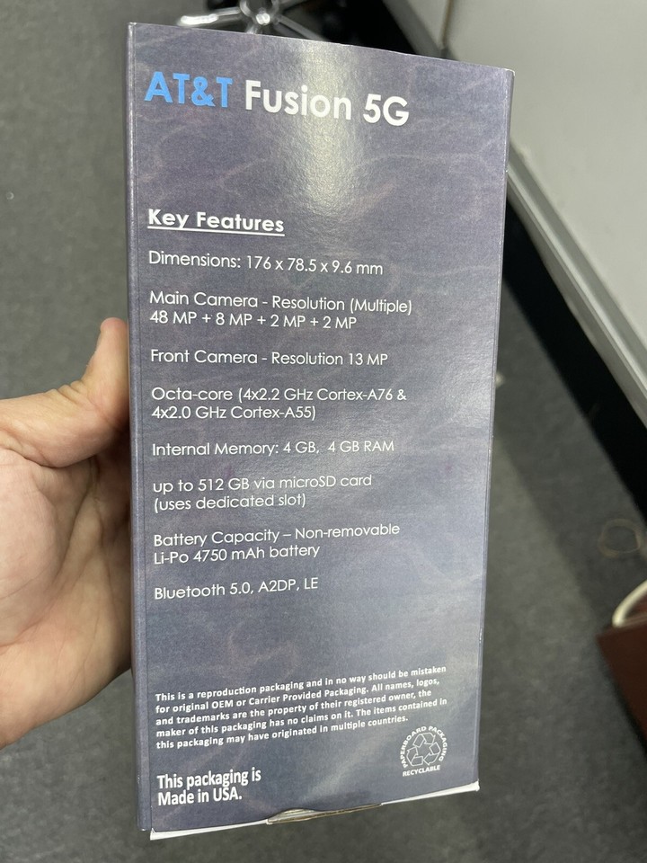 UNLOCKED AT&T Fusion 5G EA211005 6.8" 64GB Quad 48MP SmartPhone for AT