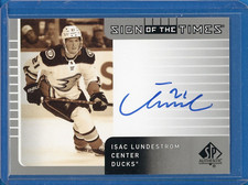2021/22 SP AUTHENTIC Isac Lunderstrom SIGN OF THE TIMES RETRO AUTOGRAPH AUTO