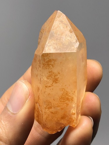 RARE DT Tangerine Lemurian Natural Quartz Wand Crystal Brazil 1.6oz N8 - Picture 4 of 12