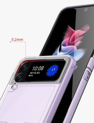 For Samsung Galaxy Z Flip 4 Clear Shockproof PC Phone Case Ring Holder Cover - Picture 7 of 10