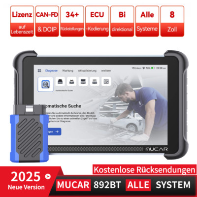 MUCAR 892BT KFZ Diagnosegerät Auto OBD2 Scanner ALLE SYSTEM 34 Reset ECU-Coding