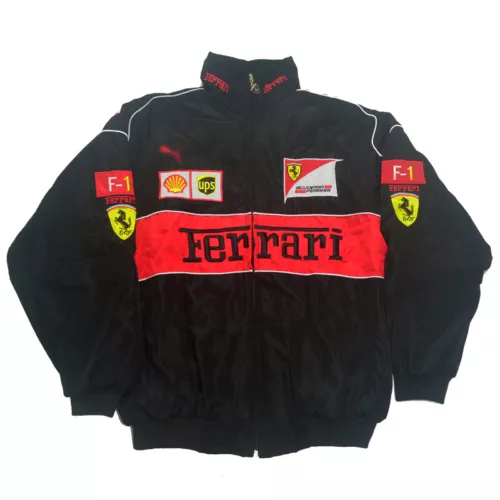 NEU Erwachsene Rennjacke Vintage, Ferrari Jacke, bestickte Baumwolle wattiert heiß - Bild 35 von 36