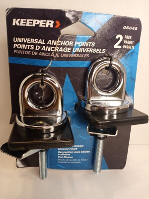 KEEPER  UNIVERSAL ANCHOR POINTS 5648 TOGGLE BOLT DESIGN CHROME FINISH 2PK 