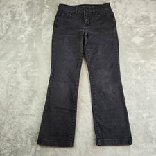 NYDJ Jeans Womens 6 fits 30x27 Black Denim Marilyn Straight Stretchy Lift Tuck