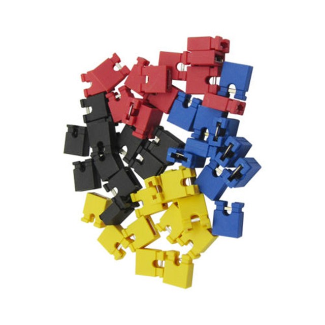 100pcs 2.54mm PCB Pin Header Jumper Caps Short Shunt Links Motherboard