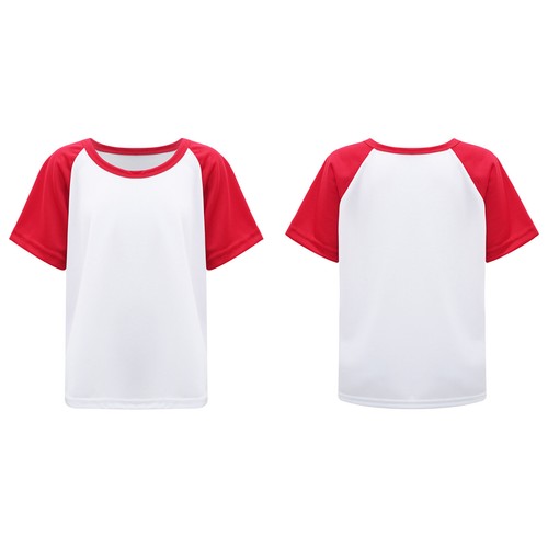 Kids Boys Uniform Gym T-shirt Geometric Print Sport Suit Baseball Sportswear - Picture 52 of 55