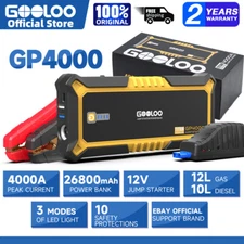 GOOLOO 4000A Car Jump Starter Auto Battery Charger Portable 12V Lithium Jump Box