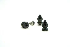 10mm 3/8" Metallic Black Hex Spikes - bag of 100 - StudsAndSpikes