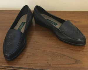 Easy-Spirit-Continental-Black-Leather-Slip-On-Loafers-Size-8-5C-NIB