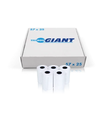 TILL ROLL GIANT 20 Rolls 57x25 UNIVERSAL Thermal Paper Till Roll For Credit Card Machines