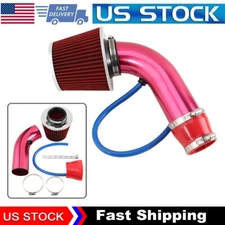 Car Cold Air Intake Filter Alumimum Induction Kit Pipe Hose System 3"/76mm Red