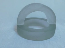 HEAVY LUCITE PAPERWEIGHT SCULPTURE MINIMALIST