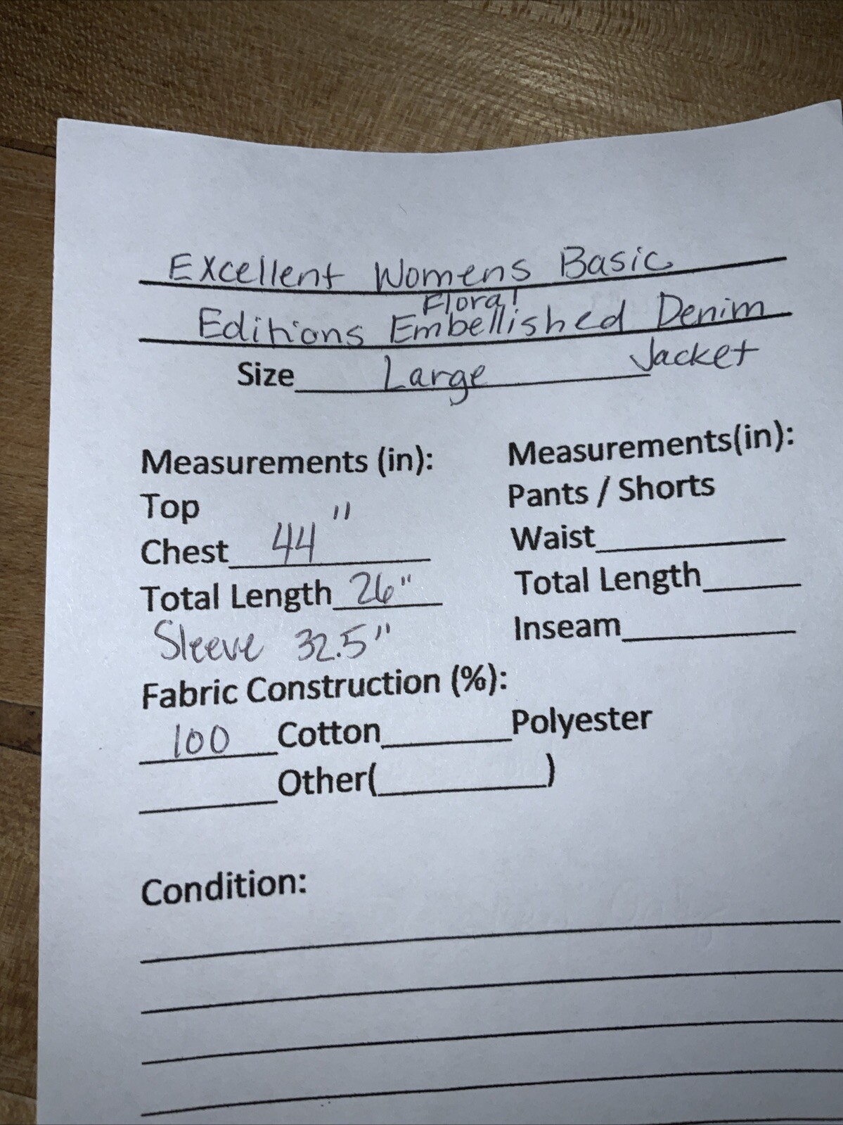 Basic Editions DENIM JEAN JACKET BLUE Floral Embe… - image 9