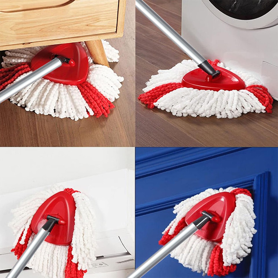 6 Têtes De Rechange Microfibre Pour Serpillère Vileda Turbo - Compatible O-Cedar, Forme Triangulaire, Lavable - 7