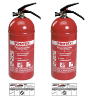 2X Protex FeuerlöScher PDE2GA Auto, 2Kg Manometer Mit Kfz-Halterung U. Plakette