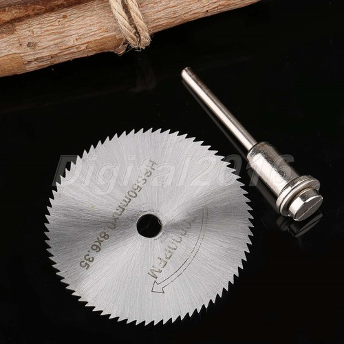 HSS Saw Blade Cutting Wheel Disc Mandrel Set Rotary Tool for Plastic Wood 50mm - Picture 10 of 11