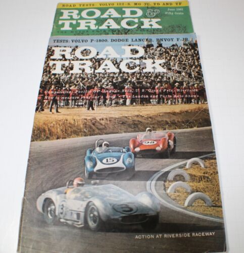 Road & Track Magazine February and June 1961 Two Issues Volvo P1600, Merc 300SL - Afbeelding 1 van 6