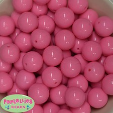 20mm Pink Acrylic Solid Bubblegum Beads Lot 20 pc.gumball chunky