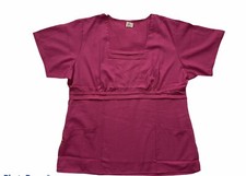 Dickies Women  s Scrub Top Sz Large Very Berry Short Sleeve Nursing Medical Pink