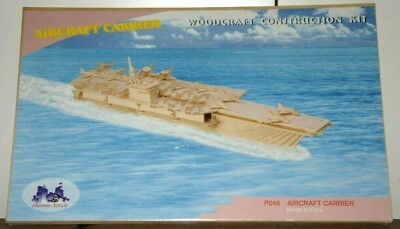 Human Article Woodcraft Construction Kit P048 Aircraft Carrier 3D Wood Puzzle
