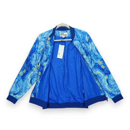 NWT Van Gogh Immersive Starry Night Zip-Up Size XS Track Bomber Jacket - Picture 3 of 7