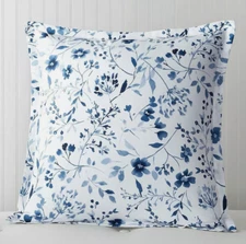 NIP $160 Bloomingdale's SKY Euro Pillow Shams Set GRACIE Blue Floral 100% Cotton