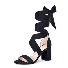 Elisabet Tang Women's Sandals Chunky Heels Lace Up Block Heels Open Toe Criss...