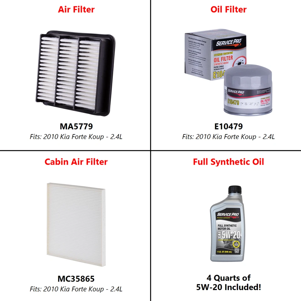 2010 Kia Forte Koup 2.4L Complete Oil, Air & Cabin Filter Kit (5W-20) - Image 2 of 4