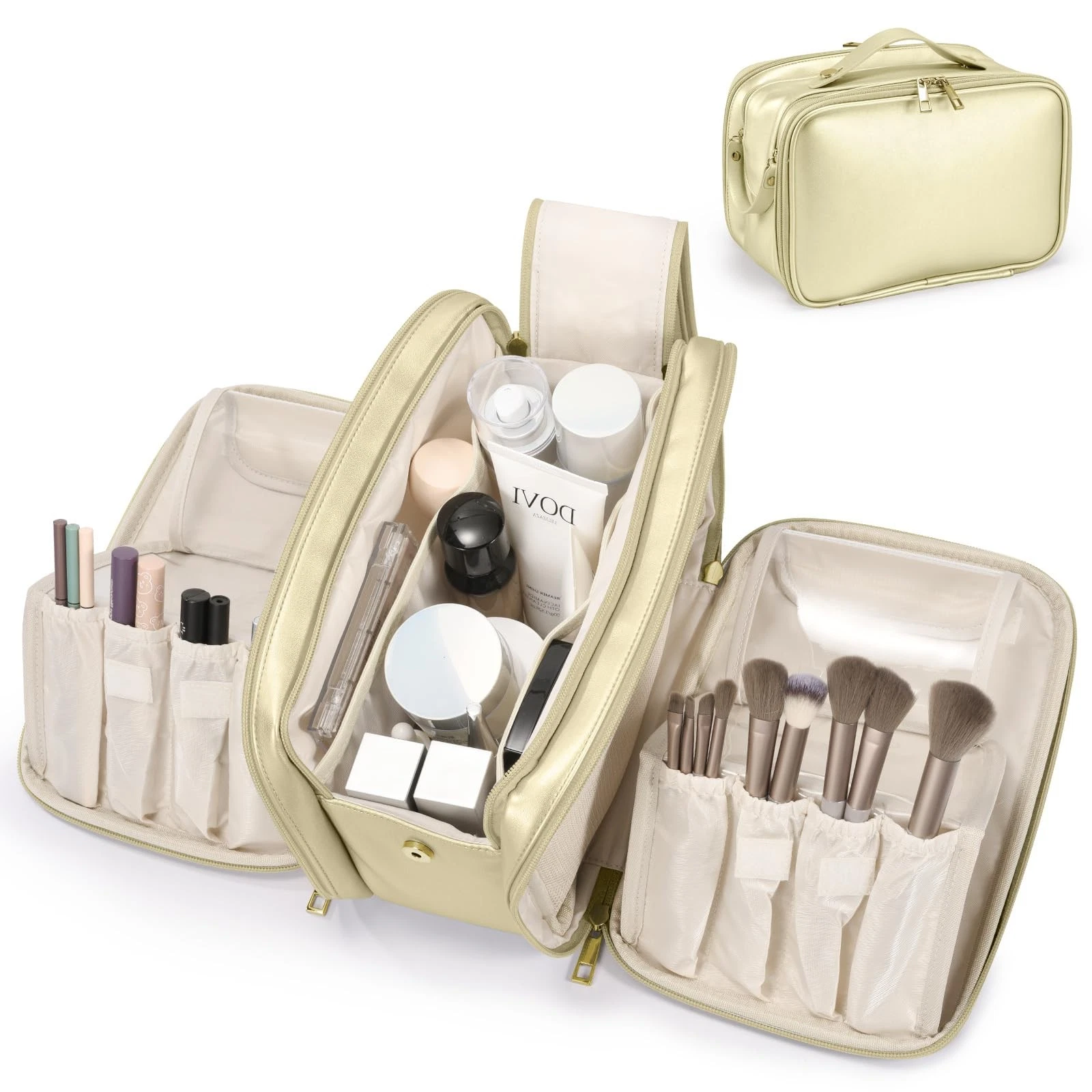 Travel Makeup Bag Women's Large Capacity Cosmetic Portable Organizer Large Op...