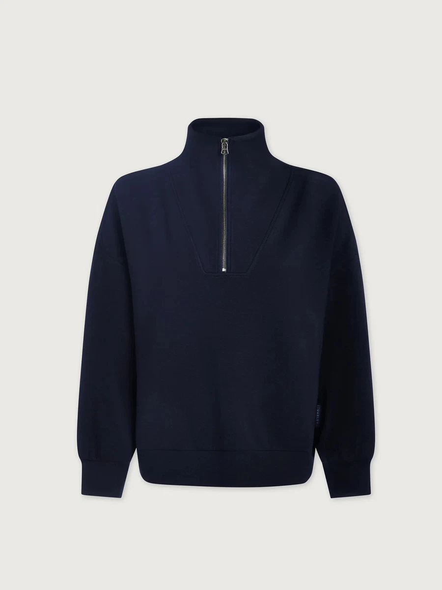 Sweat Femme Crew Clothing Bleu, Coton, Fermeture éclair Intégrale – Taille 10, Poches Logo