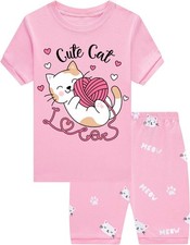 DDSOL Toddler Girl Cat Sleepwears Love Children Jammies 3T, 1 With Heat