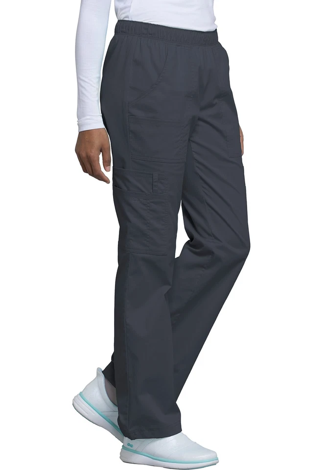 Pantalón cargo Scrubs Cherokee Workwear Petite tiro medio 4005P PWTW peltre Foto 4 de 4